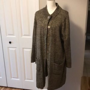 Long button down sweater with pockets! Like new!